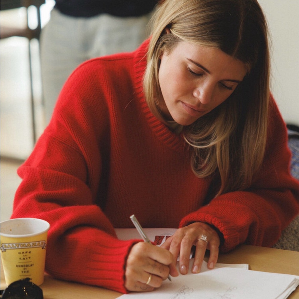 Solid & Striped x Sofía Richie Grange The Reva Cashmere Sweater in Scarlet